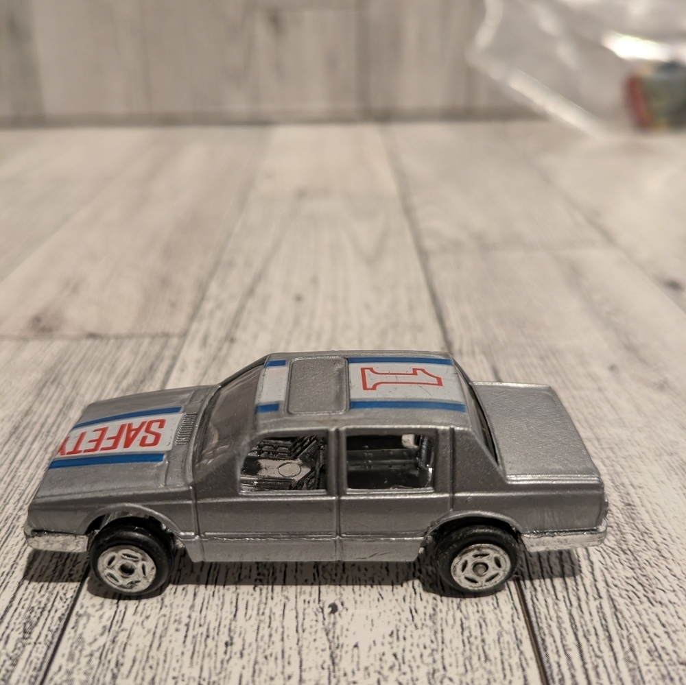 Die-Cast Silver Toy Car - Safety Decal Kids Toy